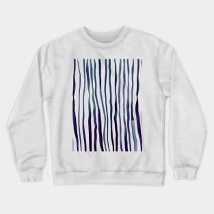 Vertical watercolor lines - indigo Crewneck Sweatshirt